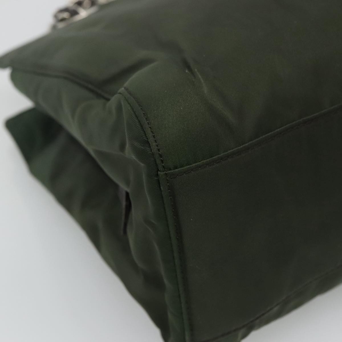 Prada Tessuto Khaki Synthetic Shoulder Bag (Pre-Owned)