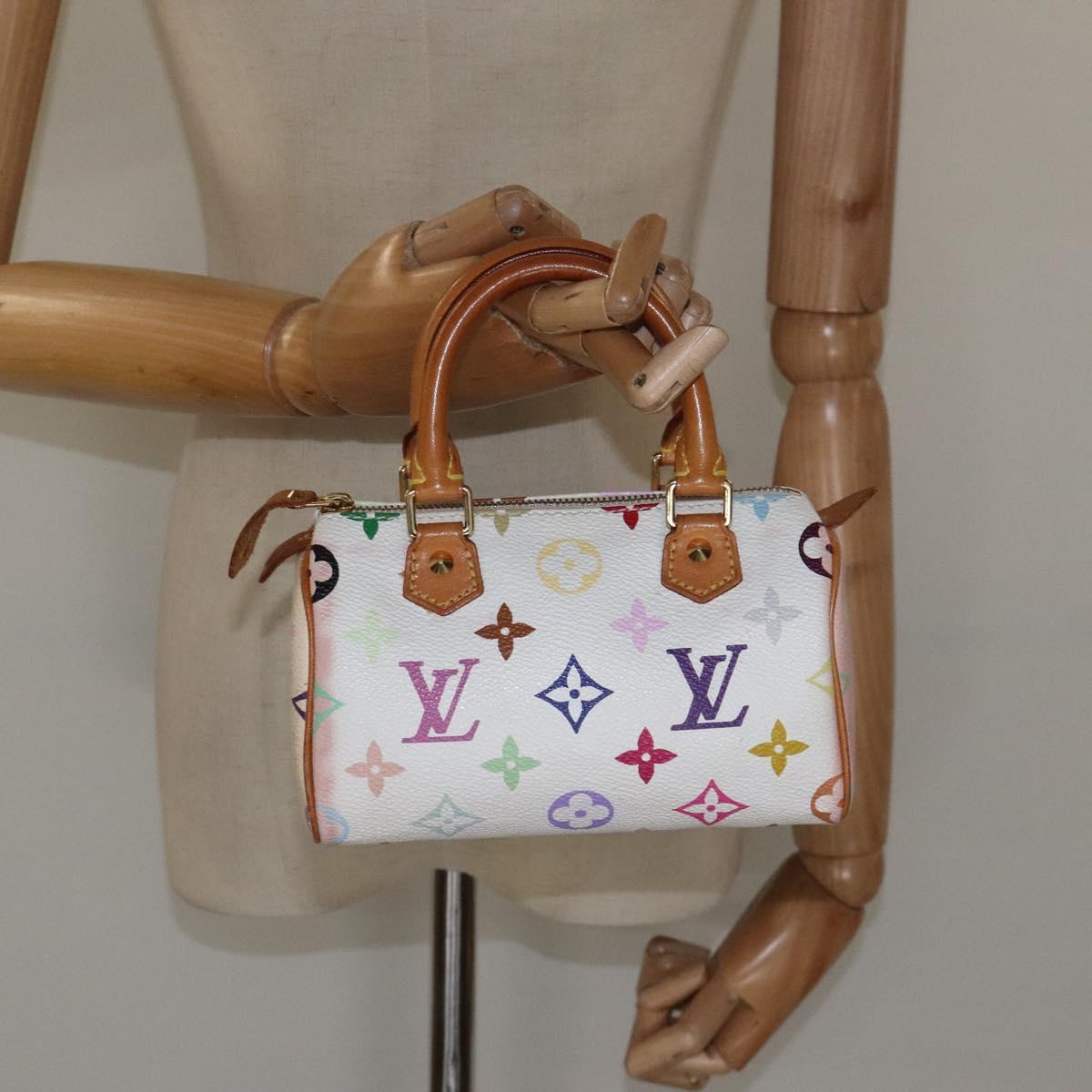 Louis Vuitton Mini Speedy White Canvas Handbag (Pre-Owned)