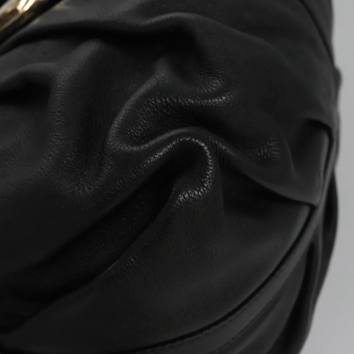 Bulgari Chandra Black Leather Handbag (Pre-Owned)