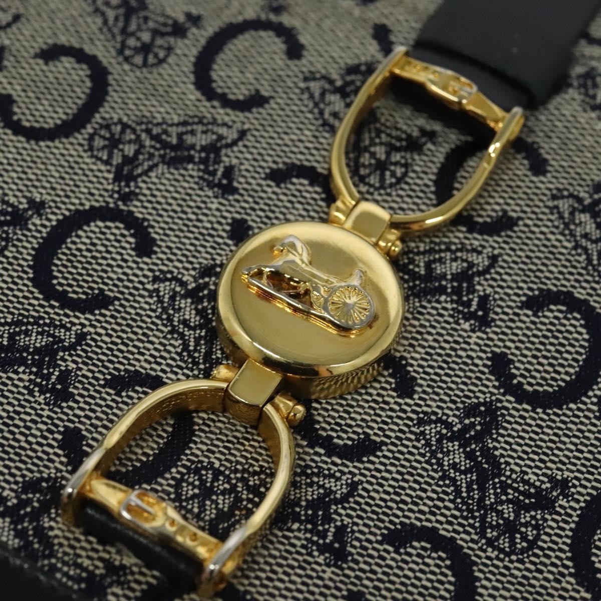 Céline Horse Carriage Navy Canvas Shoulder Bag (Pre-Owned)