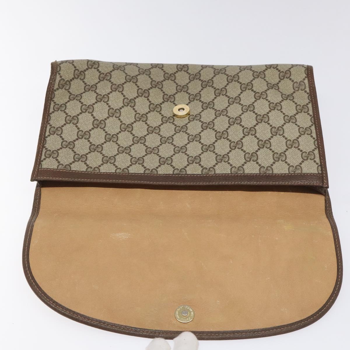 Gucci Ophidia Beige Canvas Clutch Bag (Pre-Owned)