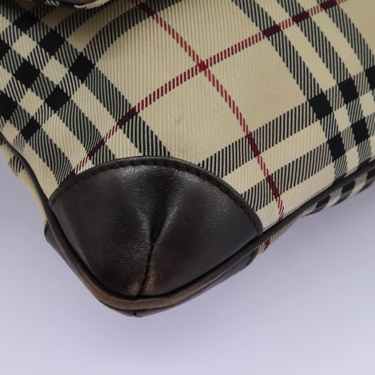 Burberry Nova Check Beige Canvas Shoulder Bag (Pre-Owned)