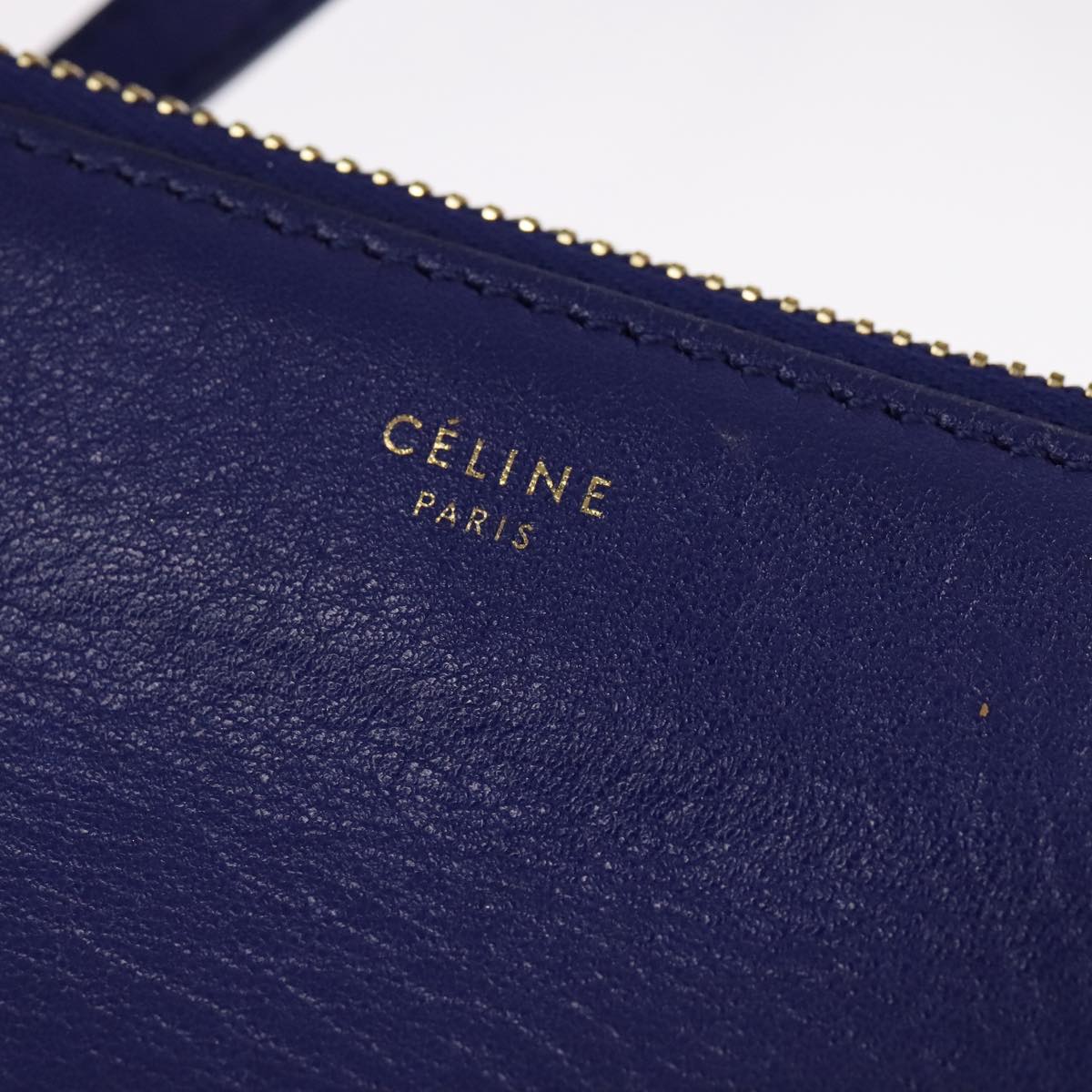 Céline Trio Blue Leather Shoulder Bag (Pre-Owned)