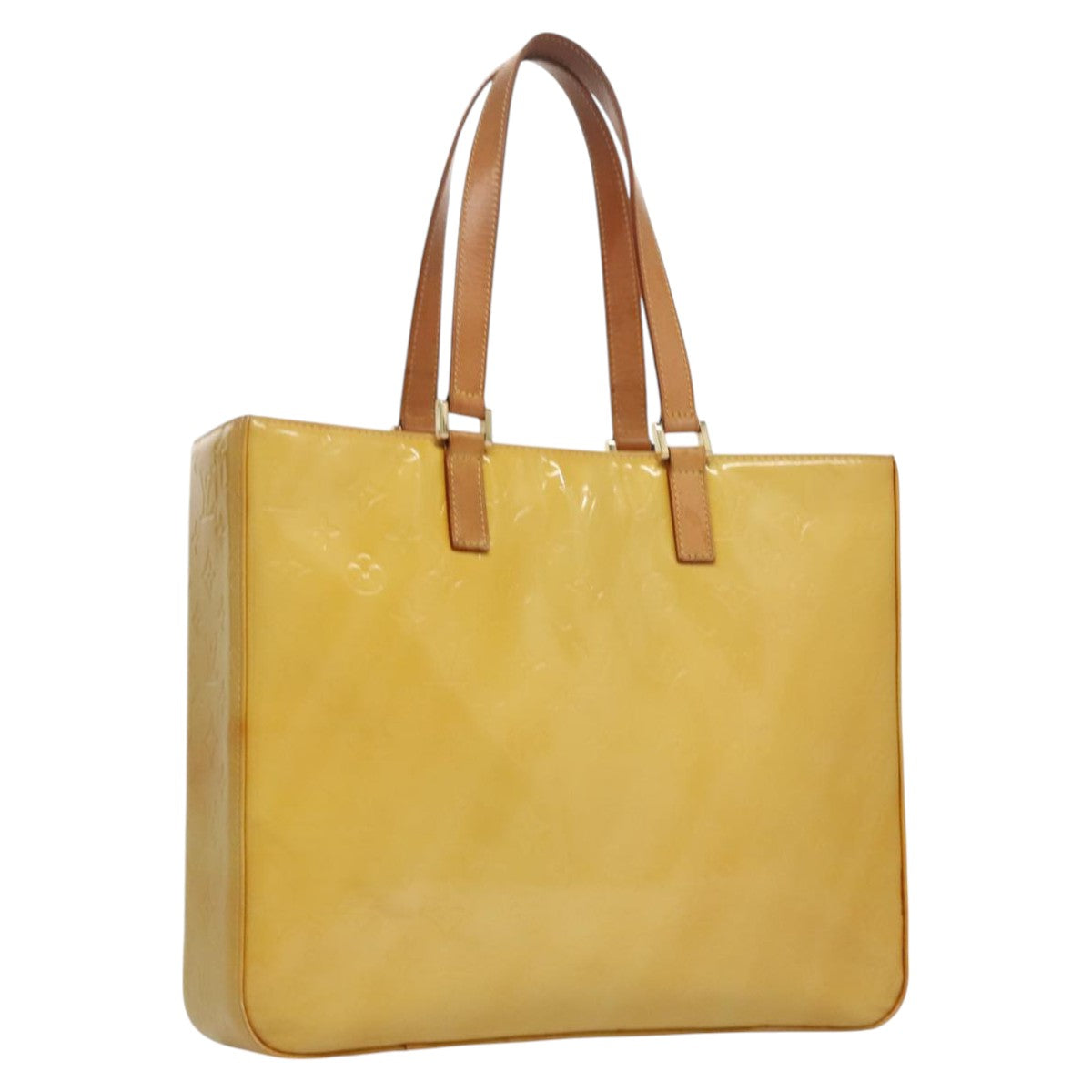 Louis Vuitton Columbus Yellow Patent Leather Tote Bag (Pre-Owned)