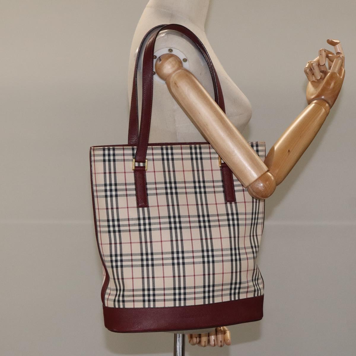 Burberry Nova Check Beige Canvas Tote Bag (Pre-Owned)