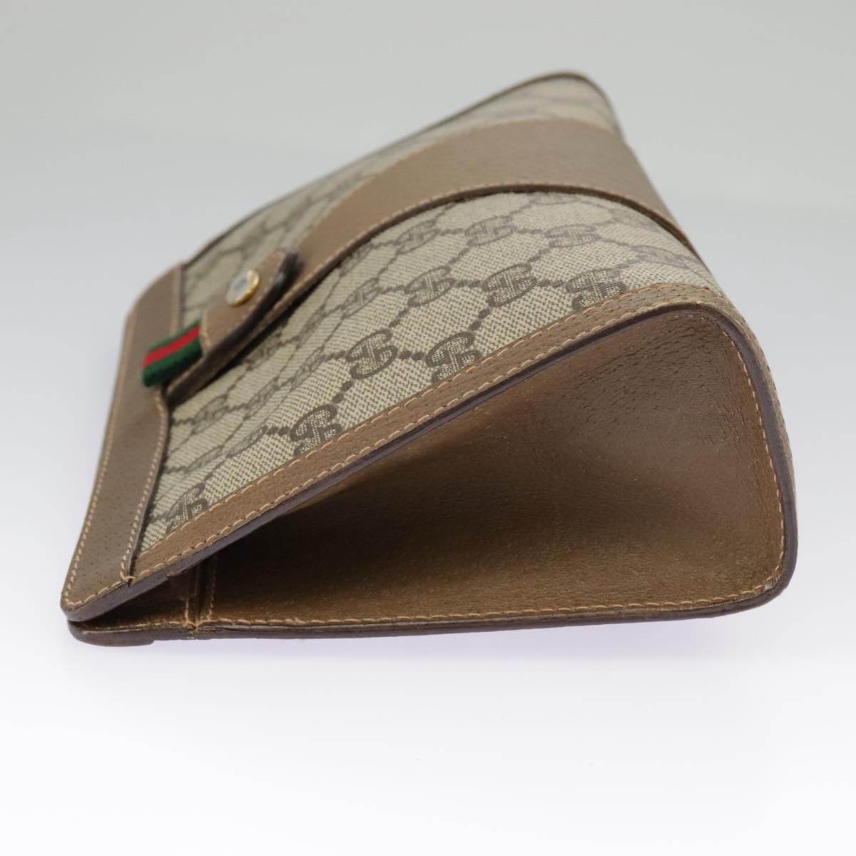 Gucci Ophidia Beige Canvas Clutch Bag (Pre-Owned)