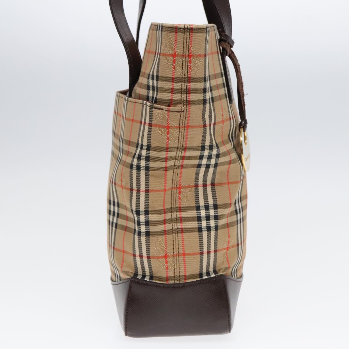 Burberry Nova Check Beige Canvas Shoulder Bag (Pre-Owned)