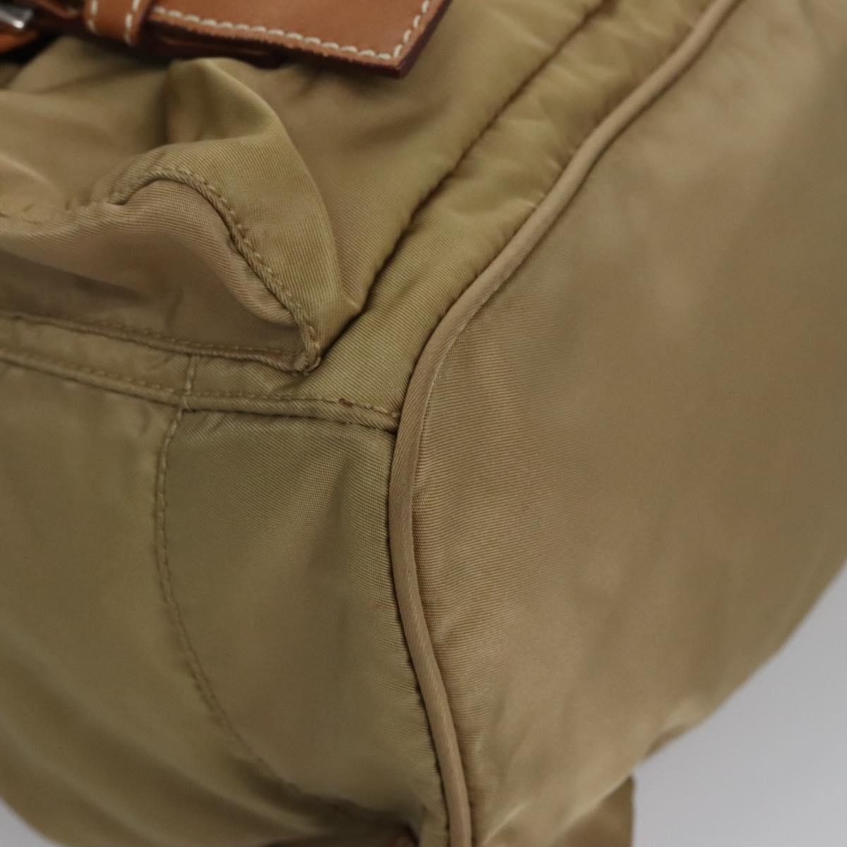 Prada Re-Nylon Khaki Synthetic Backpack Bag (Pre-Owned)