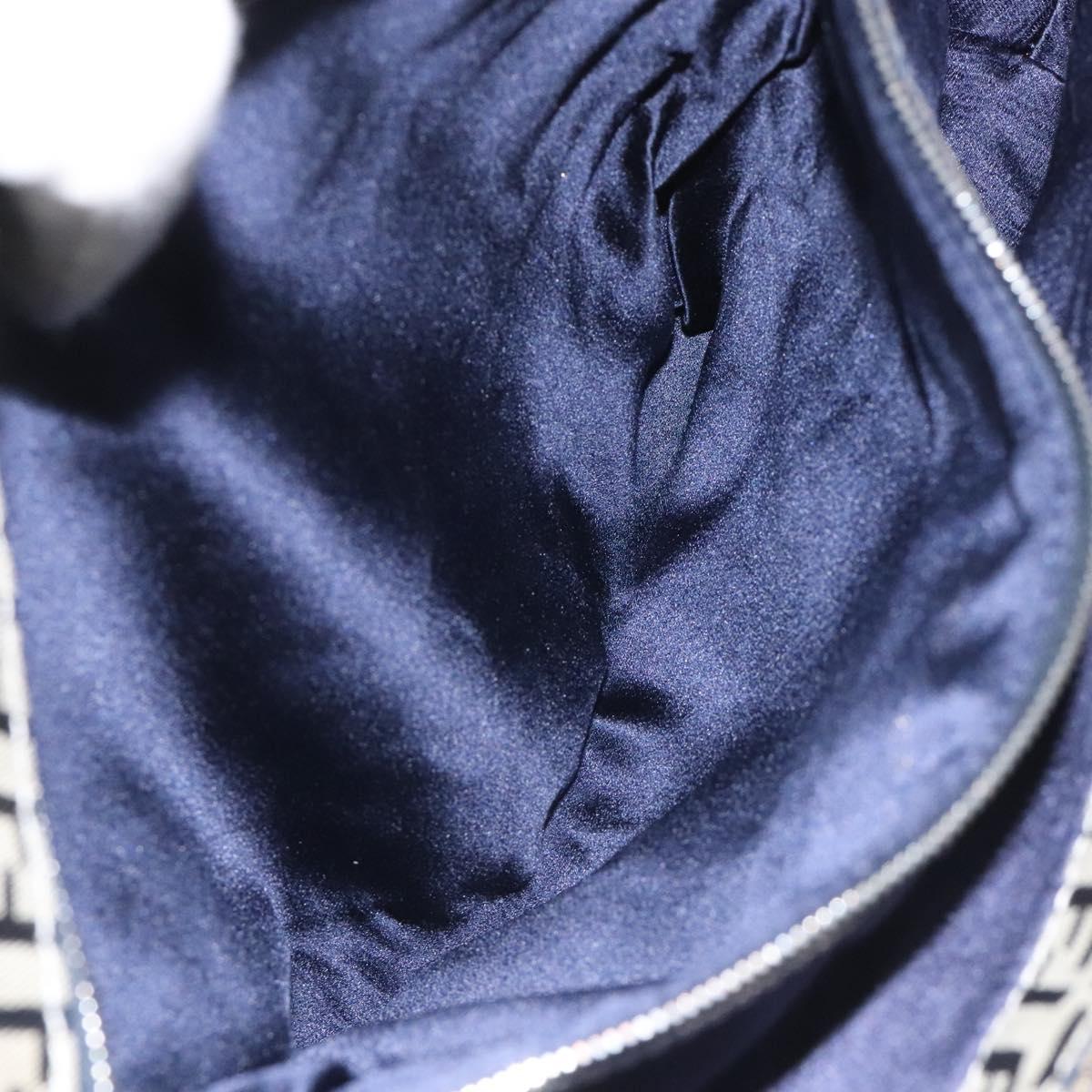 Fendi Zucchino Navy Canvas Shoulder Bag (Pre-Owned)