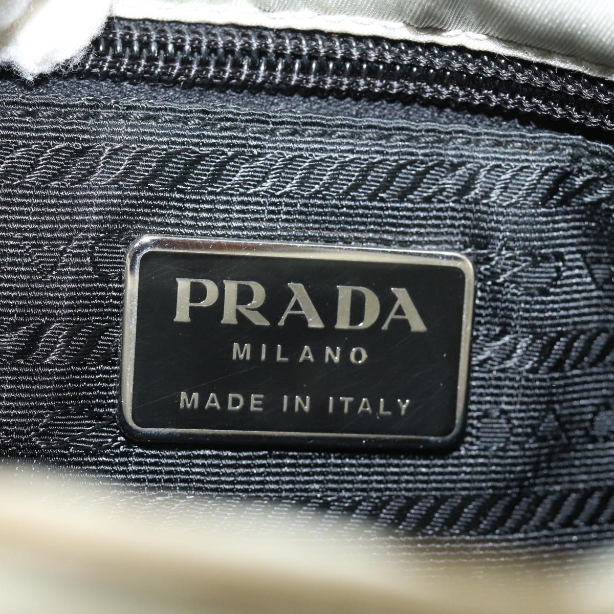 Prada Tessuto Ecru Synthetic Shoulder Bag (Pre-Owned)