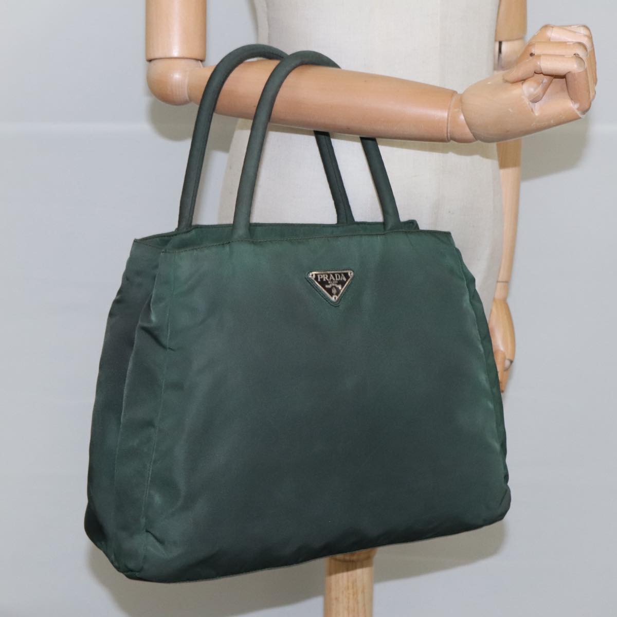 Prada Tessuto Green Synthetic Handbag (Pre-Owned)