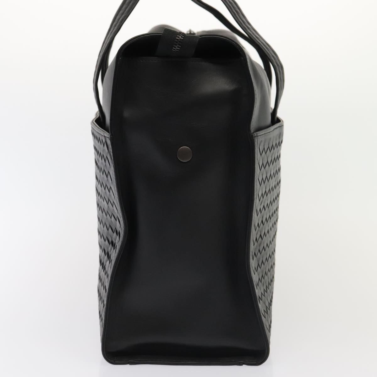 Bottega Veneta Intrecciato Black Leather Tote Bag (Pre-Owned)