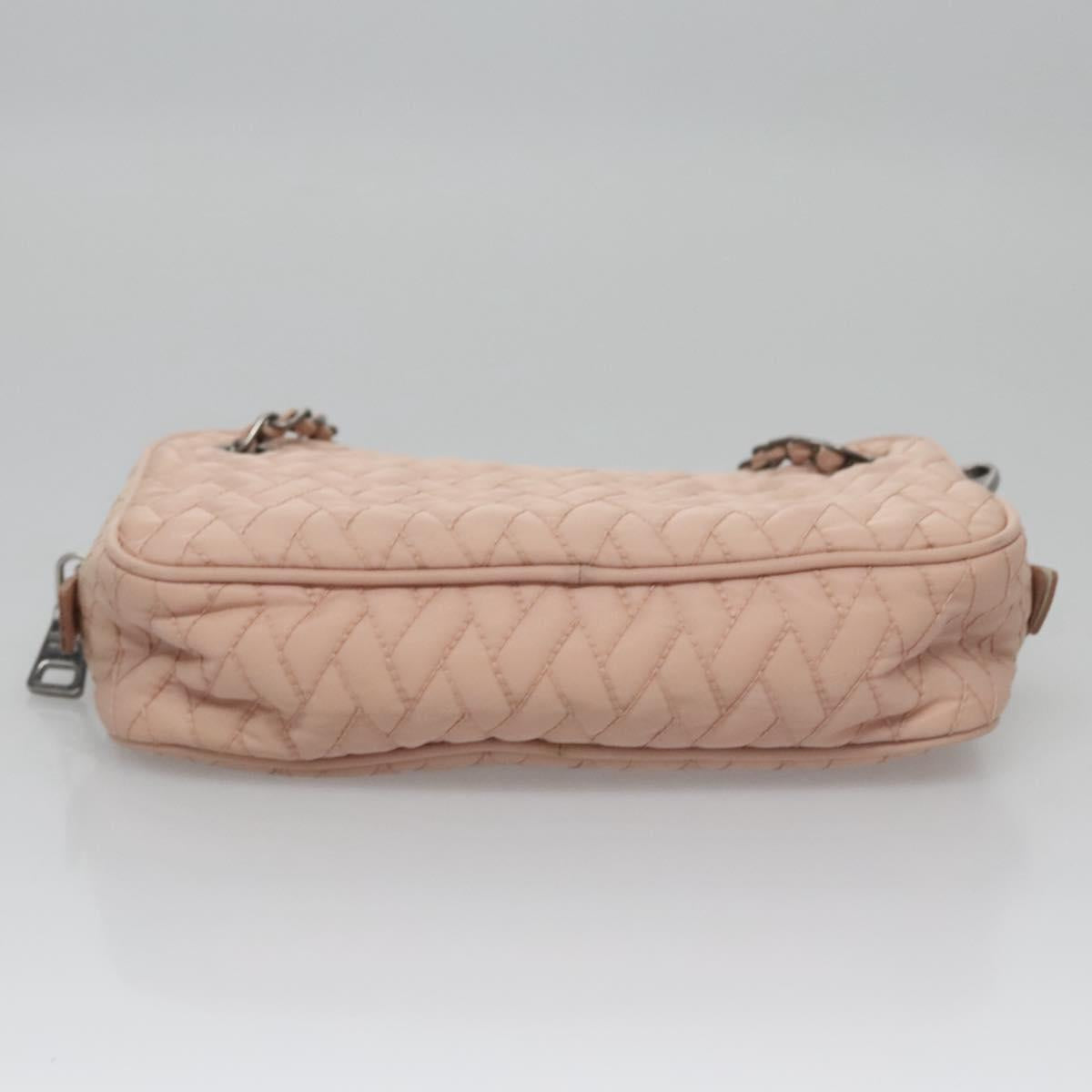 Prada Tessuto Pink Calfskin Shoulder Bag (Pre-Owned)