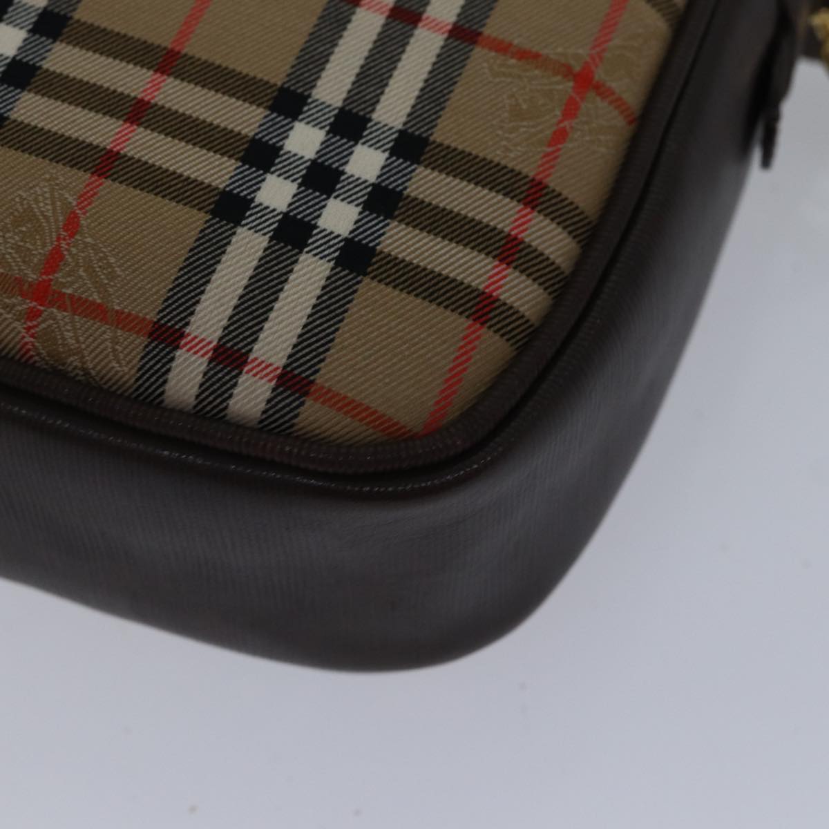 Burberry Nova Check Beige Canvas Shoulder Bag (Pre-Owned)