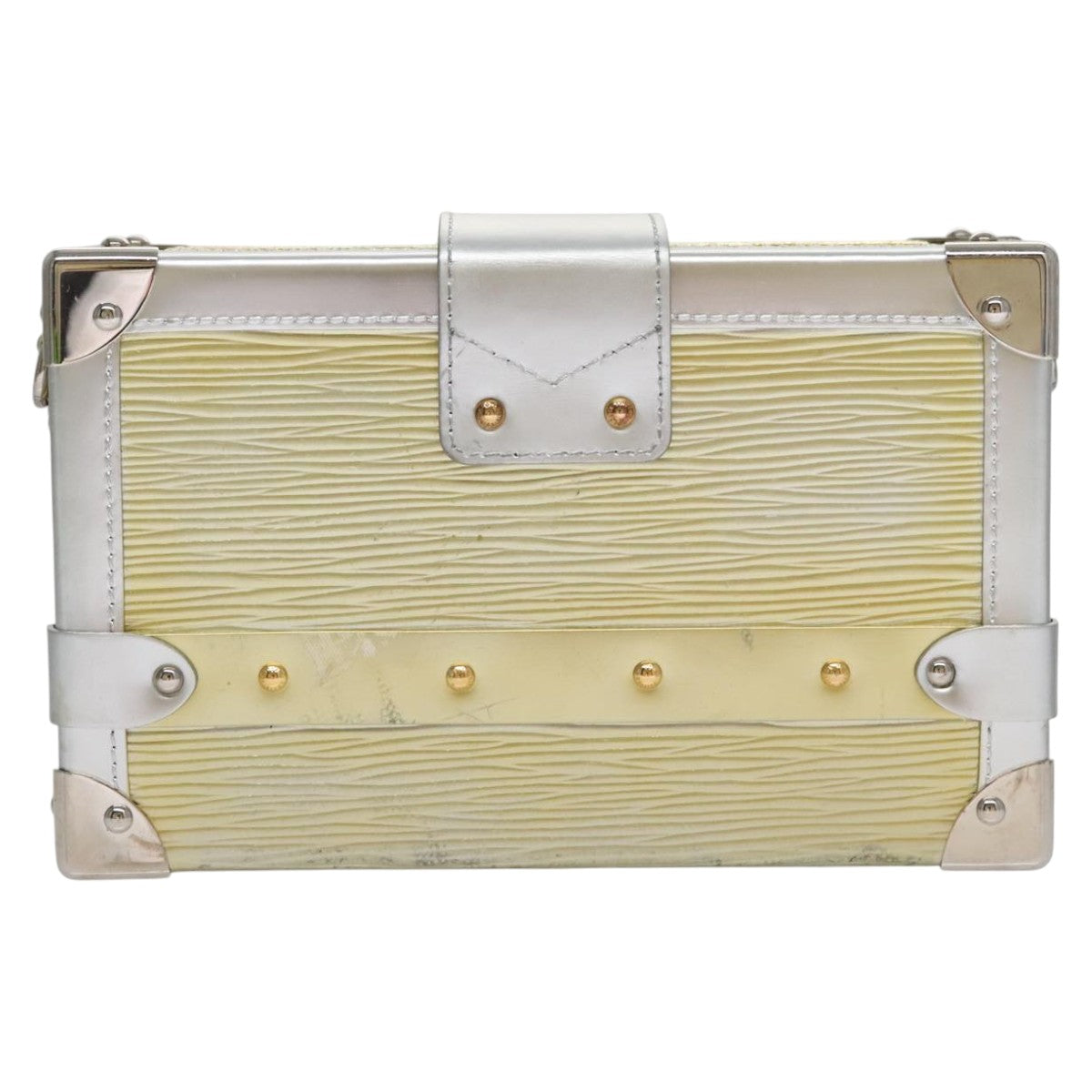 Louis Vuitton Petit Malle Silver Leather Shoulder Bag (Pre-Owned)