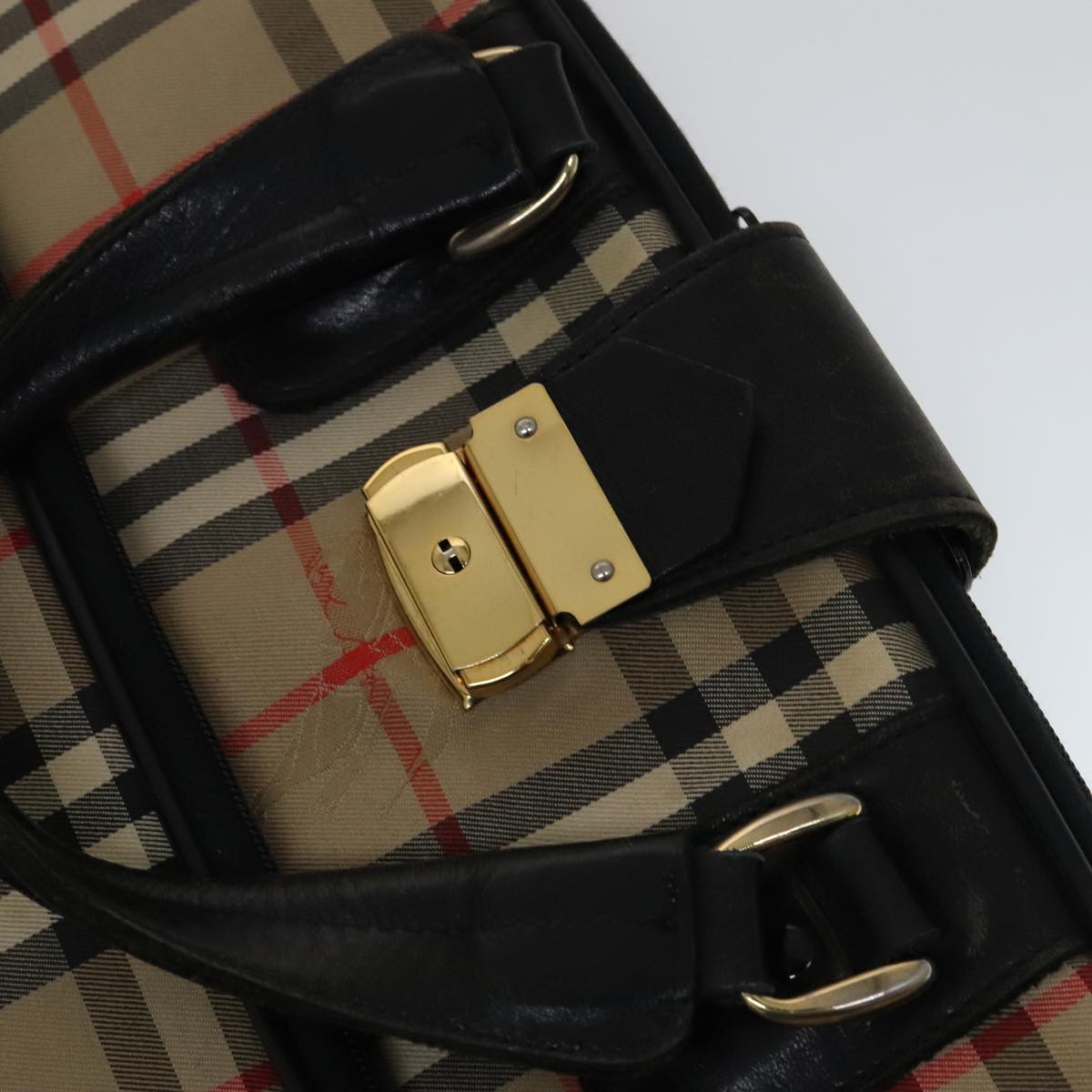 Burberry Nova Check Beige Canvas Travel Bag (Pre-Owned)