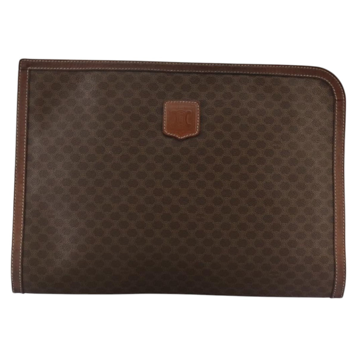 Céline Macadam Brown Canvas Briefcase Bag (Pre-Owned)