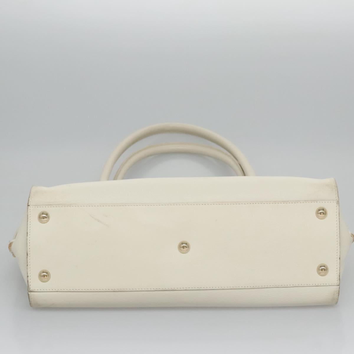 Salvatore Ferragamo Gancini Beige Leather Shoulder Bag (Pre-Owned)