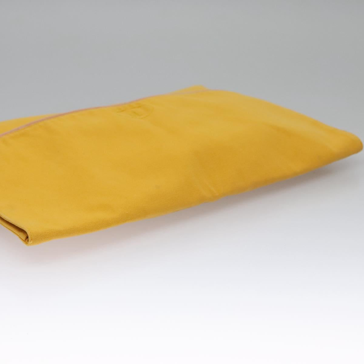Hermès Yellow Canvas Clutch Bag (Pre-Owned)