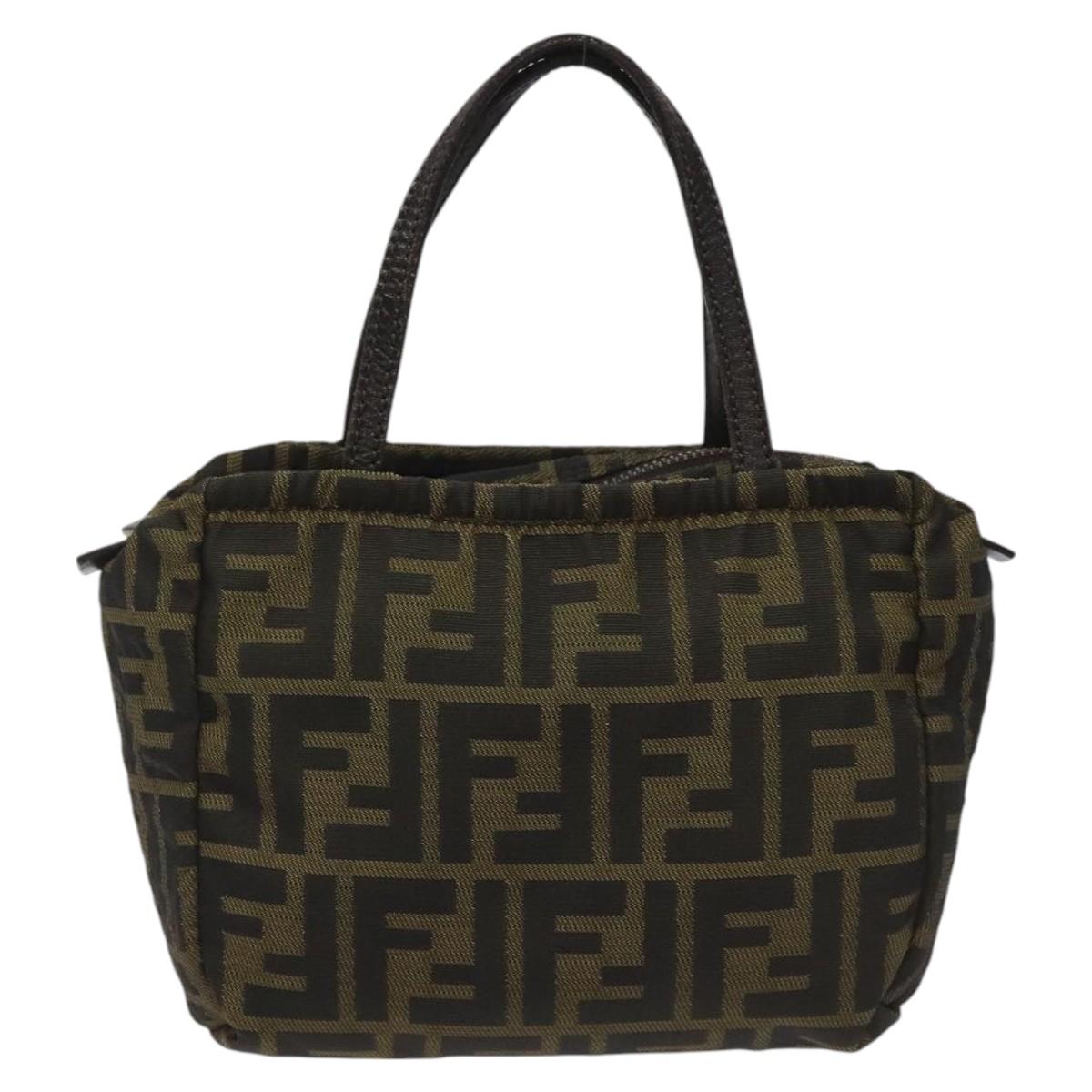 Fendi Zucca Brown Canvas Handbag (Pre-Owned)