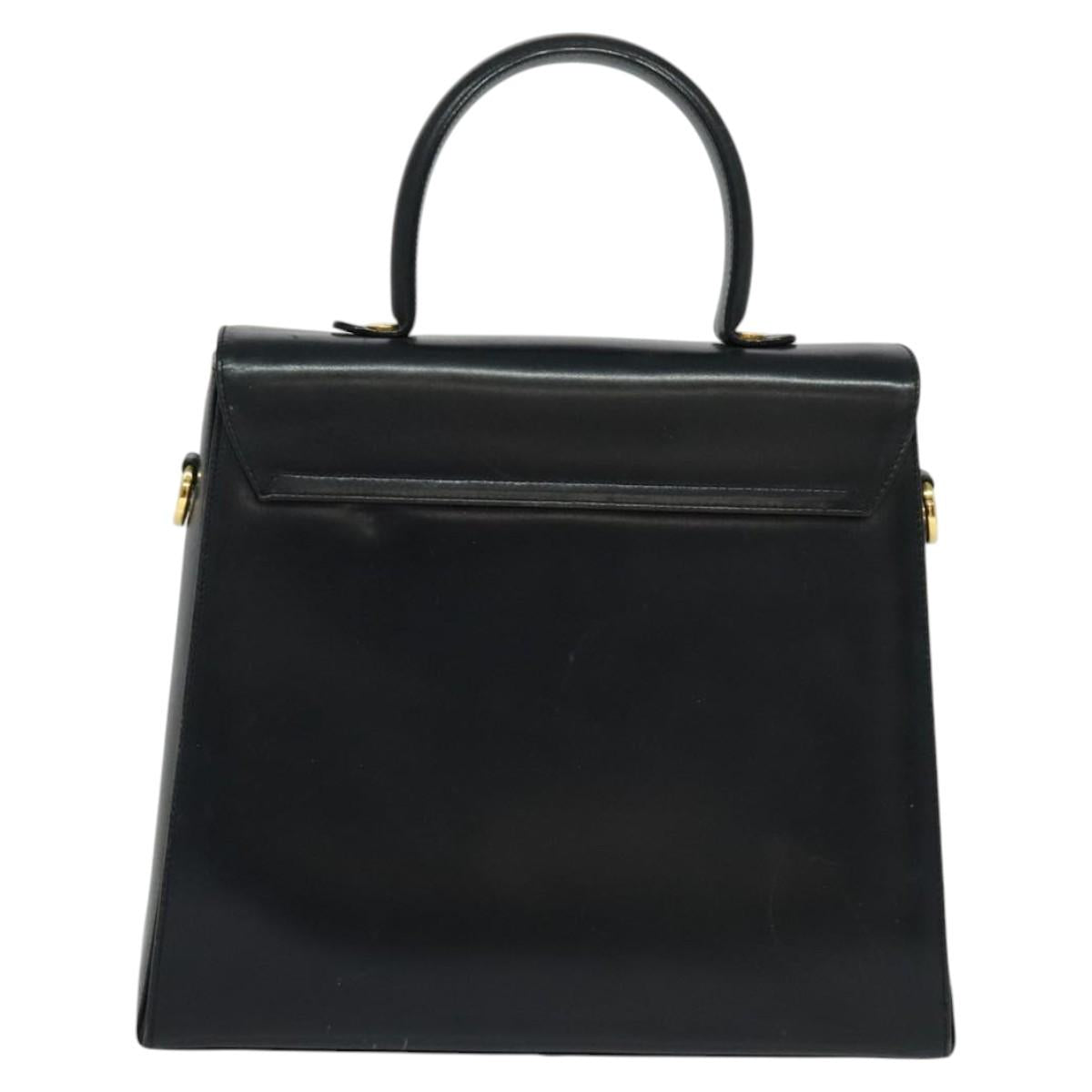 Salvatore Ferragamo Gancini Black Leather Handbag (Pre-Owned)
