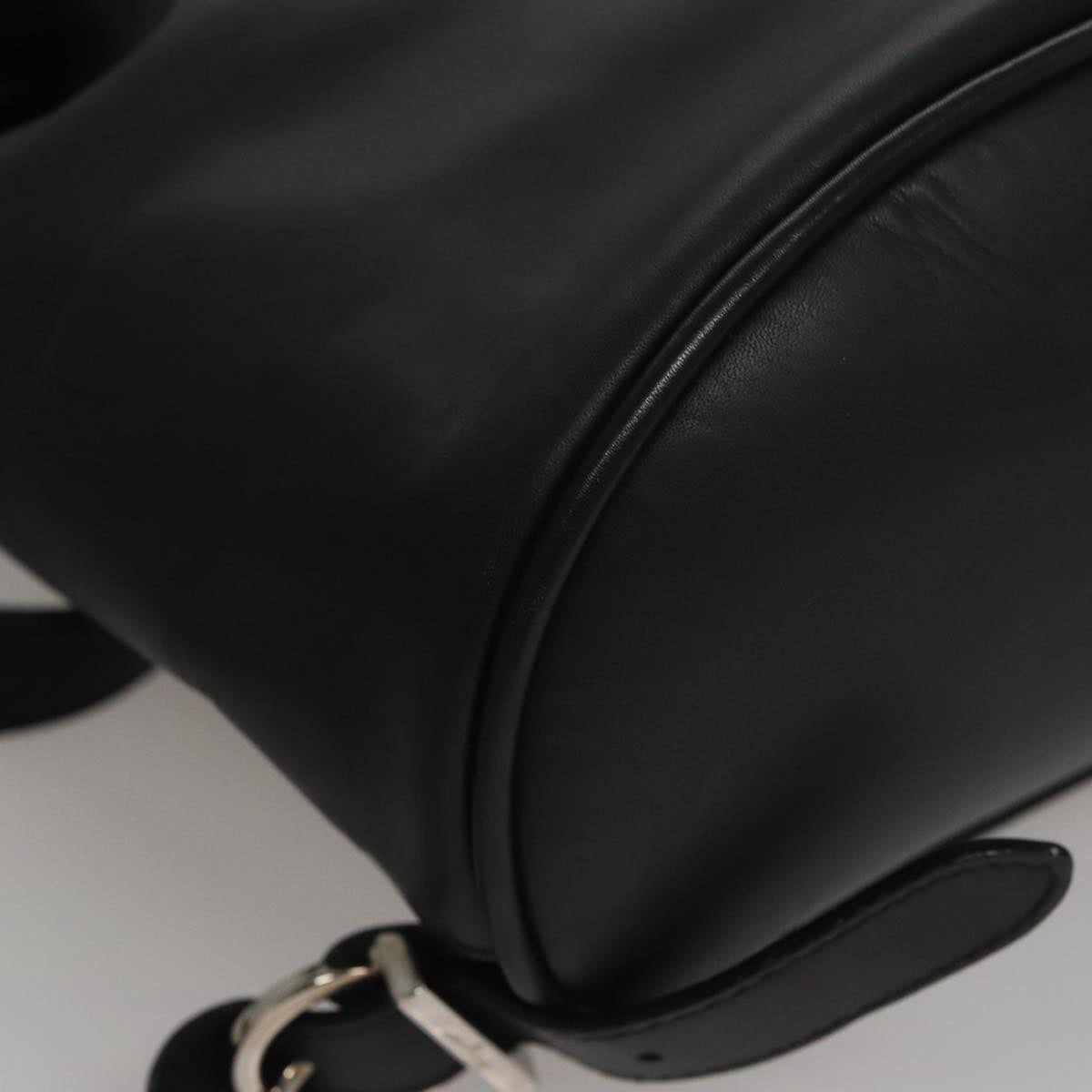 Salvatore Ferragamo Gancini Black Leather Backpack Bag (Pre-Owned)