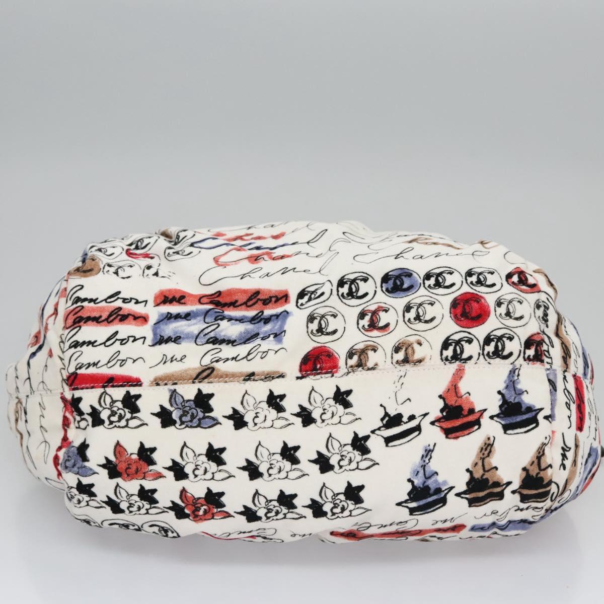 Chanel Cambon White Velvet Handbag (Pre-Owned)