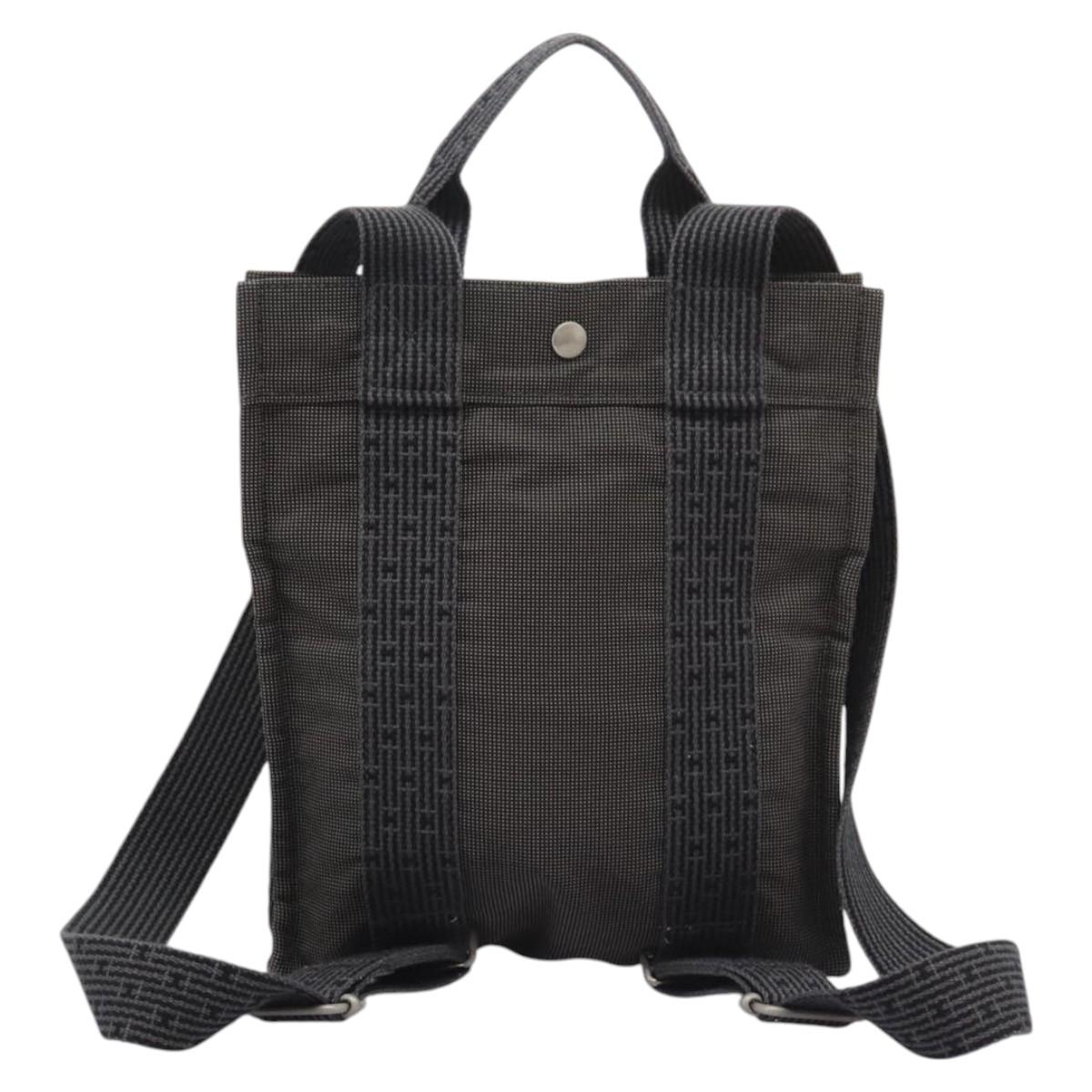Hermès Herline Grey Canvas Backpack Bag (Pre-Owned)