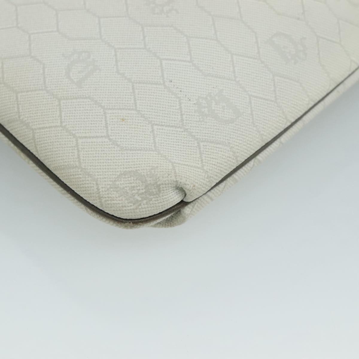 Dior Honeycomb White Canvas Shoulder Bag (Pre-Owned)