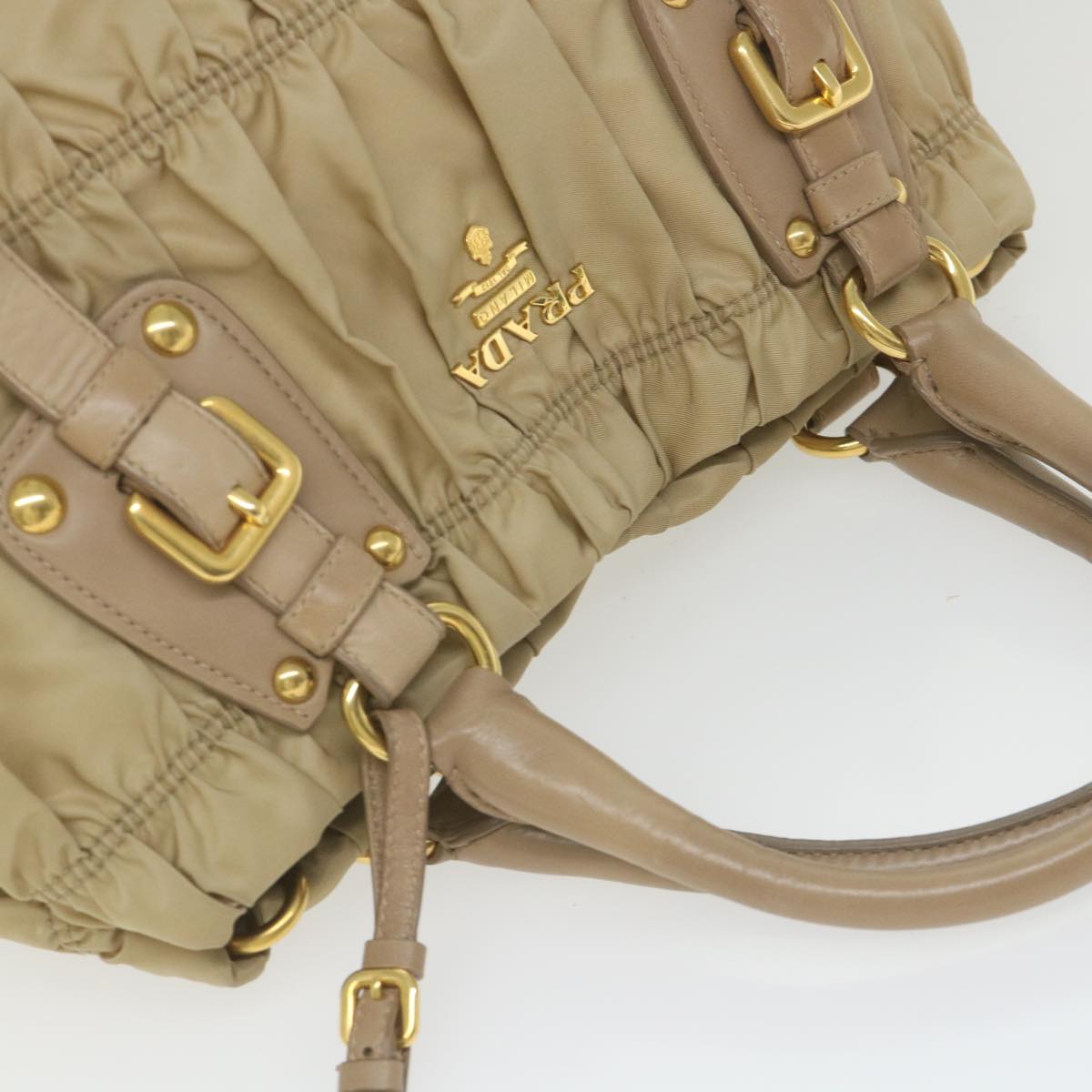 Prada Beige Synthetic Handbag (Pre-Owned)