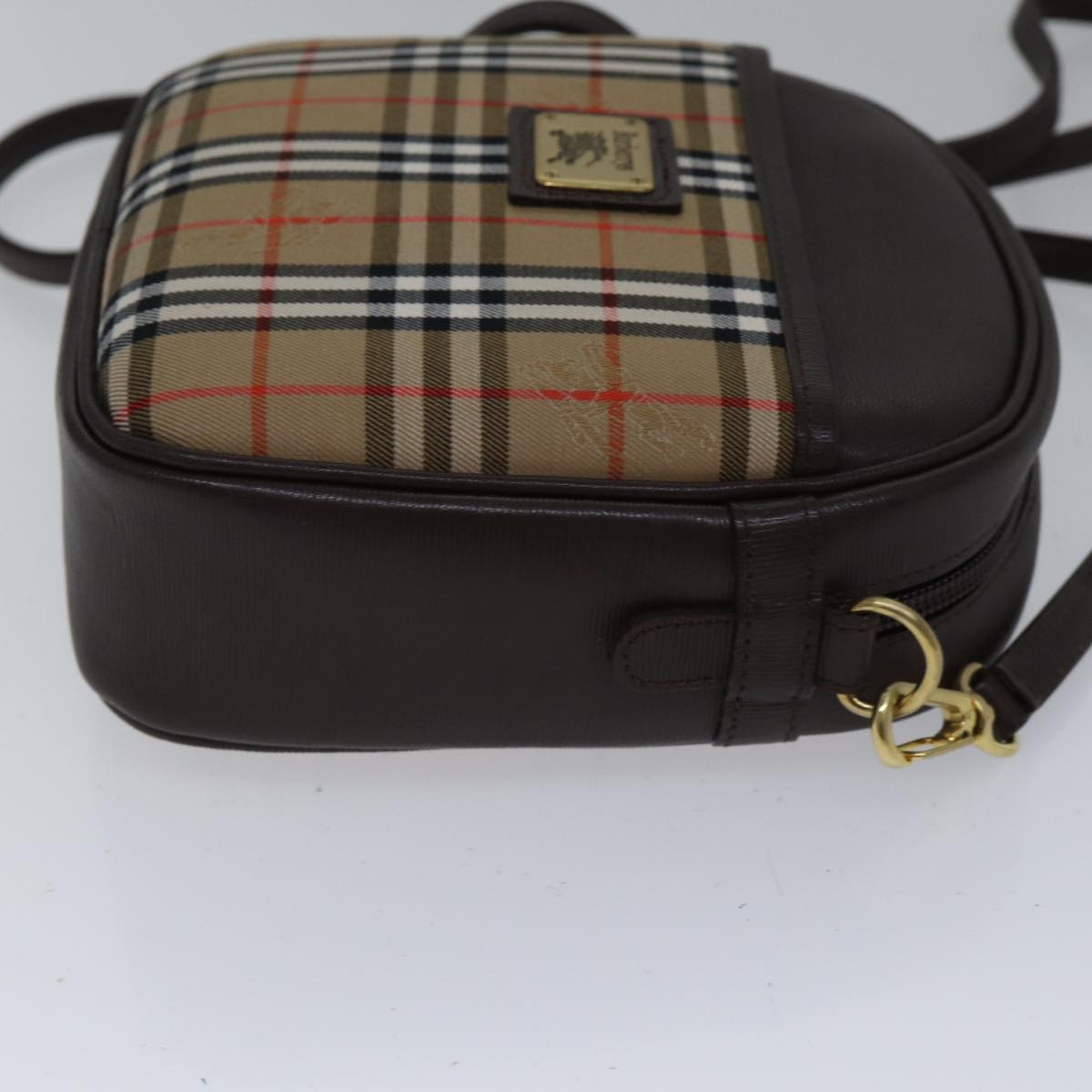 Burberry Nova Check Beige Canvas Shoulder Bag (Pre-Owned)