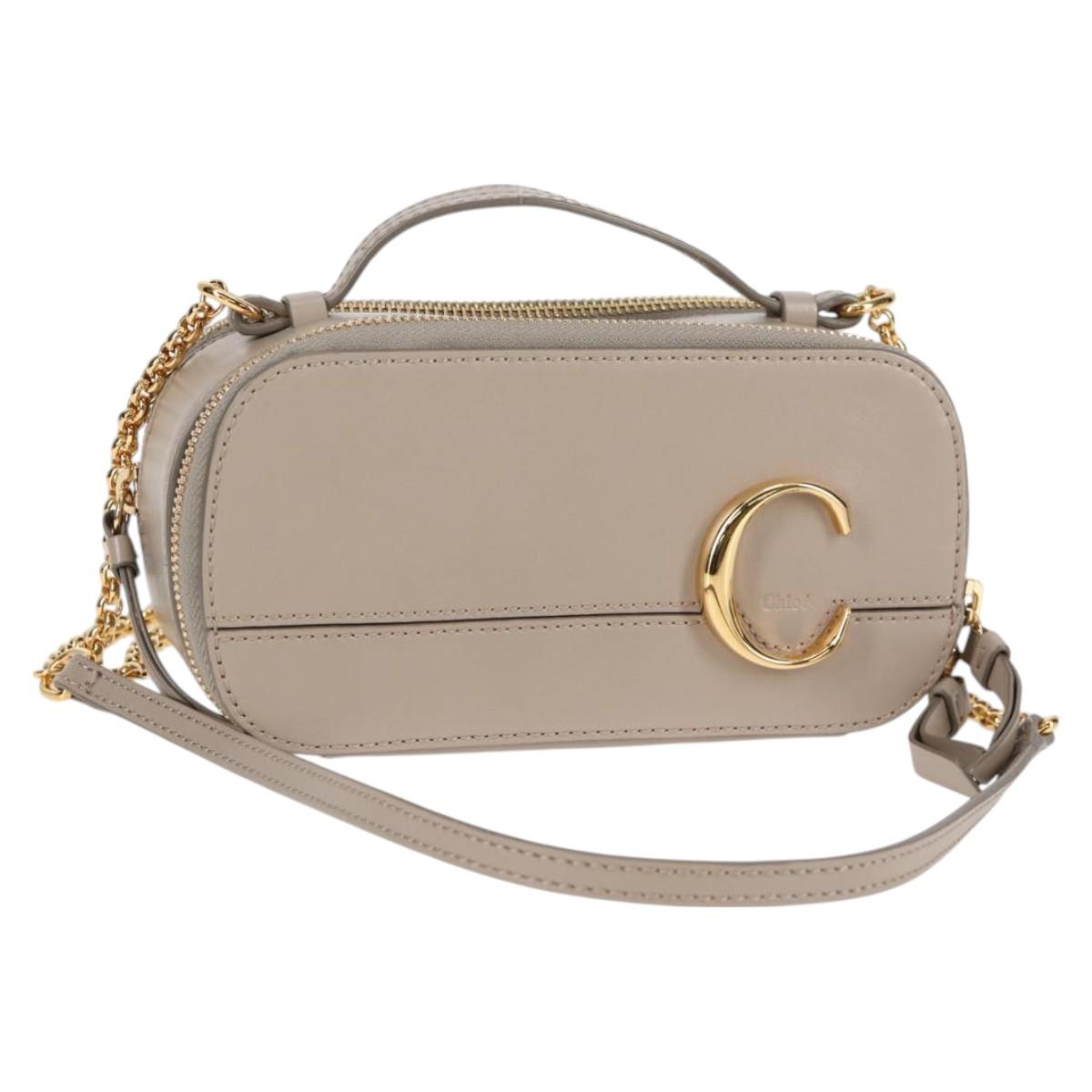 Chloé C Beige Leather Shoulder Bag (Pre-Owned)