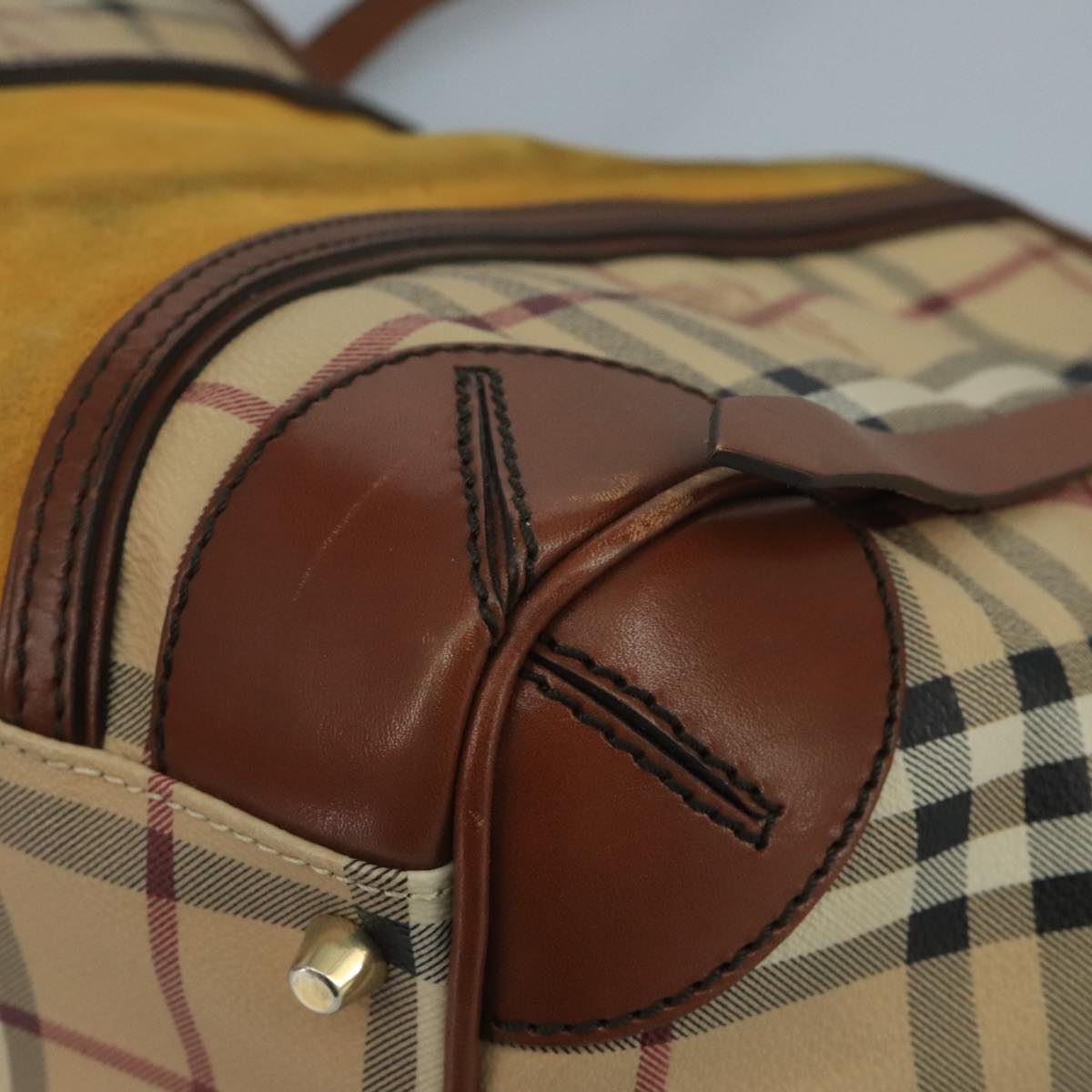 Burberry Nova Check Beige Canvas Shoulder Bag (Pre-Owned)