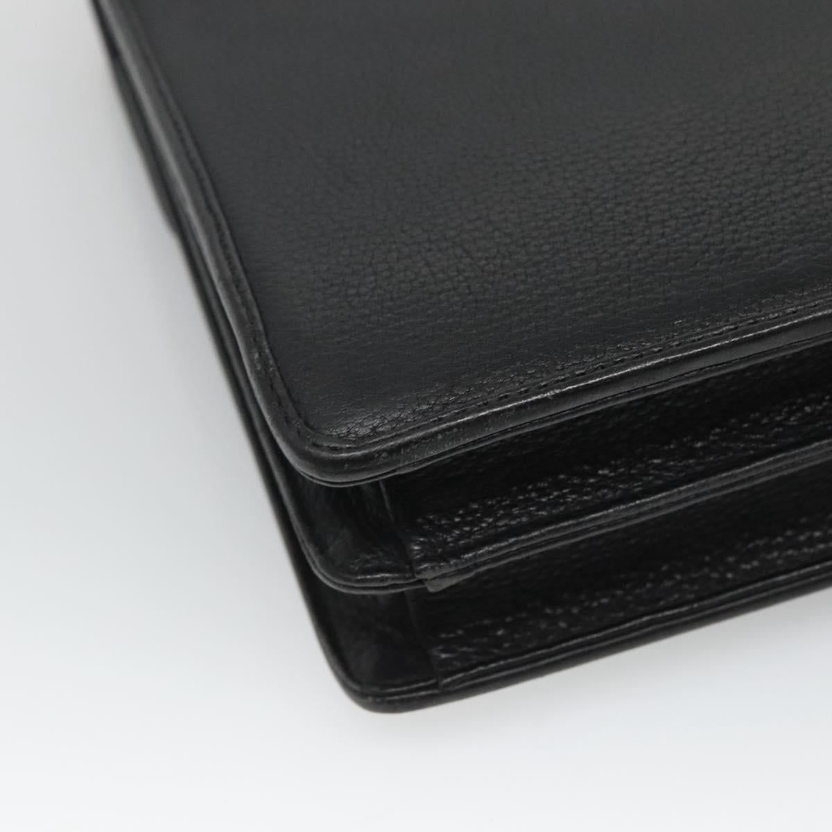 Versace Medusa Black Leather Briefcase Bag (Pre-Owned)