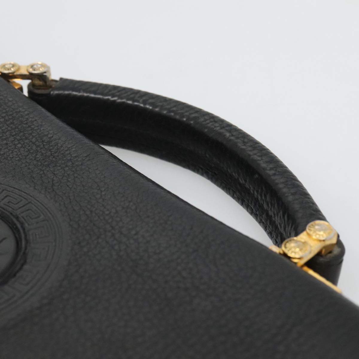Versace Medusa Black Leather Briefcase Bag (Pre-Owned)