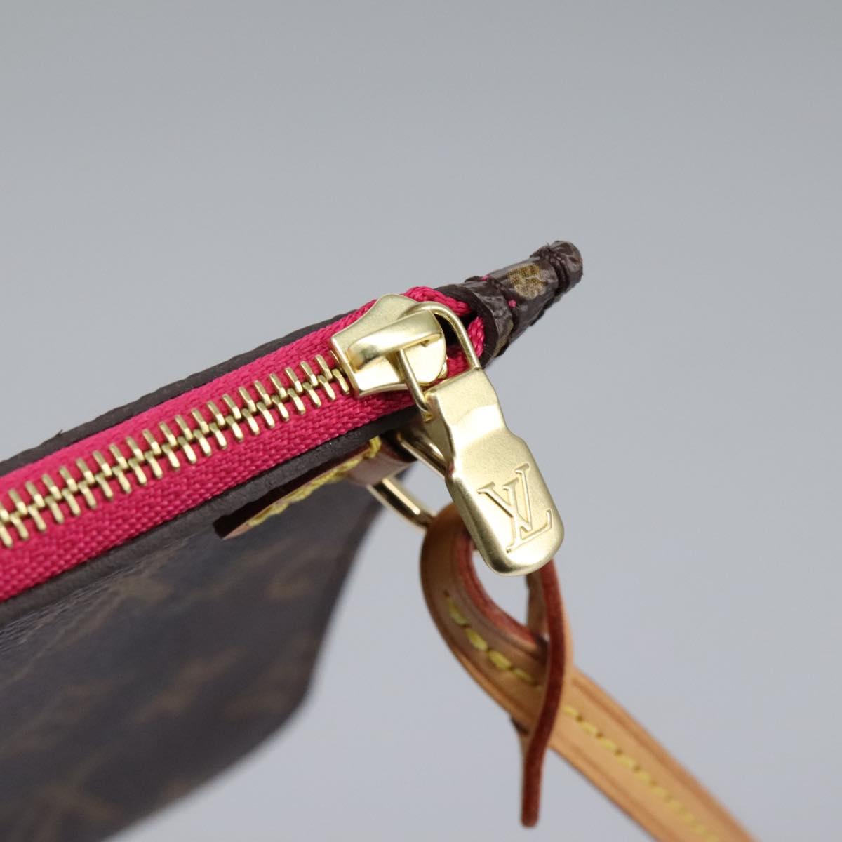 Louis Vuitton Neverfull Pouch Brown Canvas Clutch Bag (Pre-Owned)