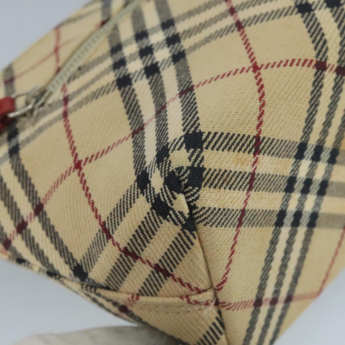 Burberry Nova Check Beige Canvas Shoulder Bag (Pre-Owned)