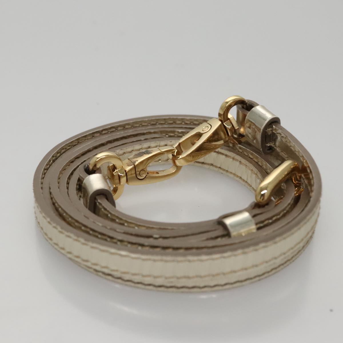 Salvatore Ferragamo Vara Gold Canvas Shoulder Bag (Pre-Owned)