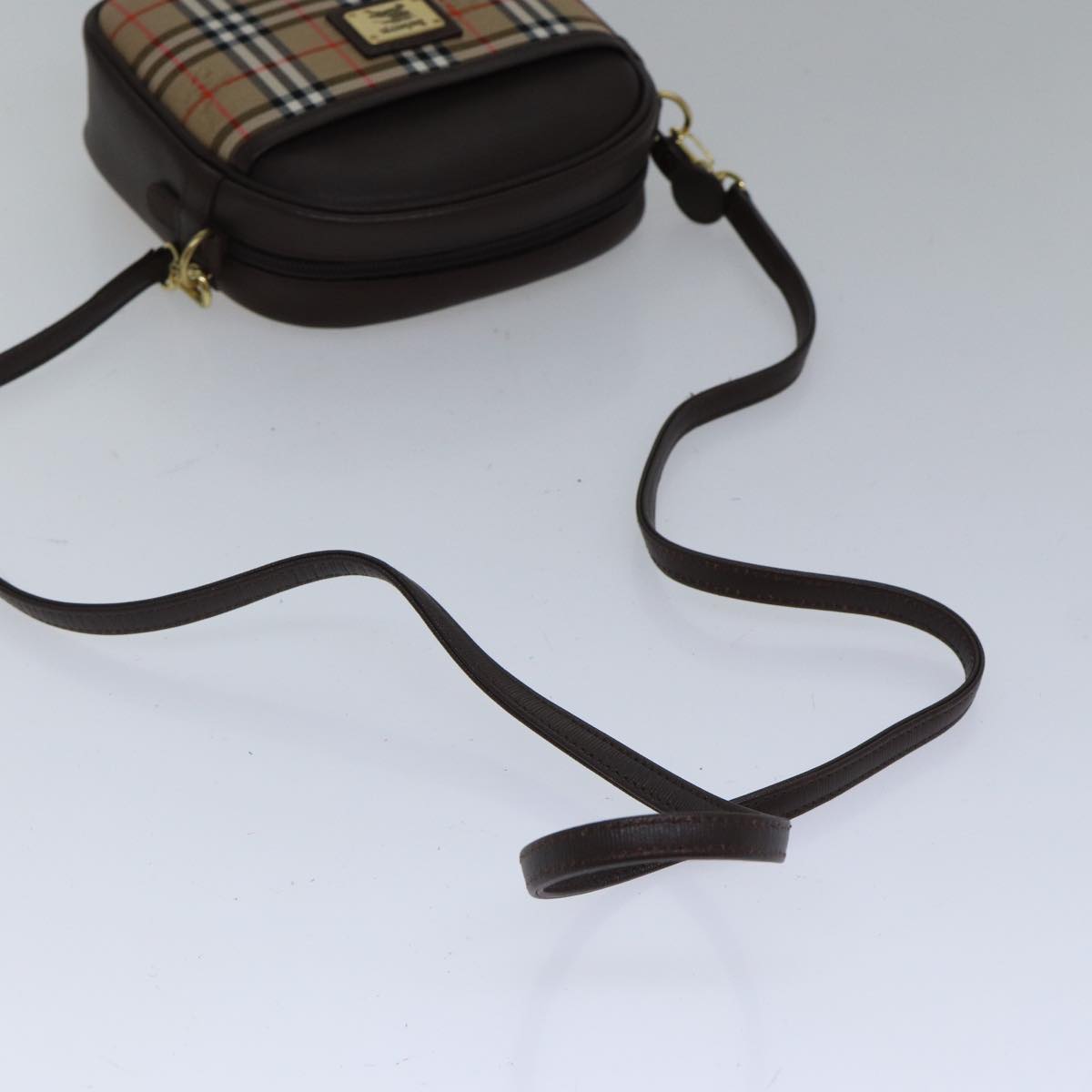 Burberry Nova Check Beige Canvas Shoulder Bag (Pre-Owned)
