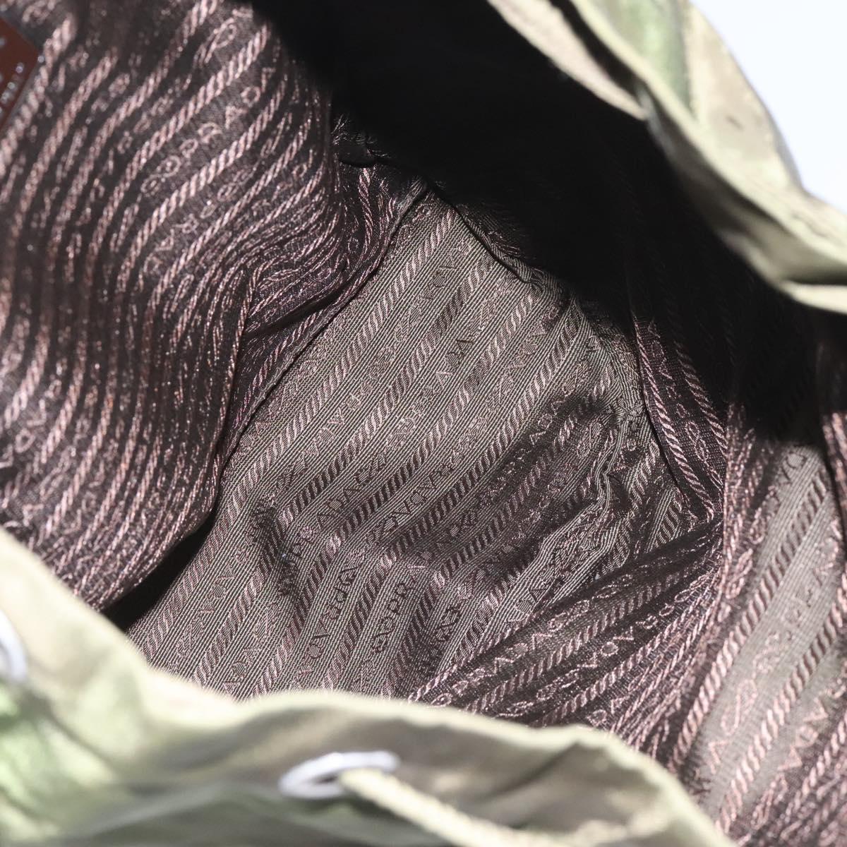Prada Re-Nylon Khaki Synthetic Backpack Bag (Pre-Owned)