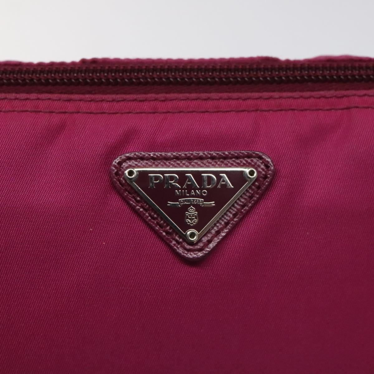 Prada Cosmetic Pouch Pink Synthetic Clutch Bag (Pre-Owned)