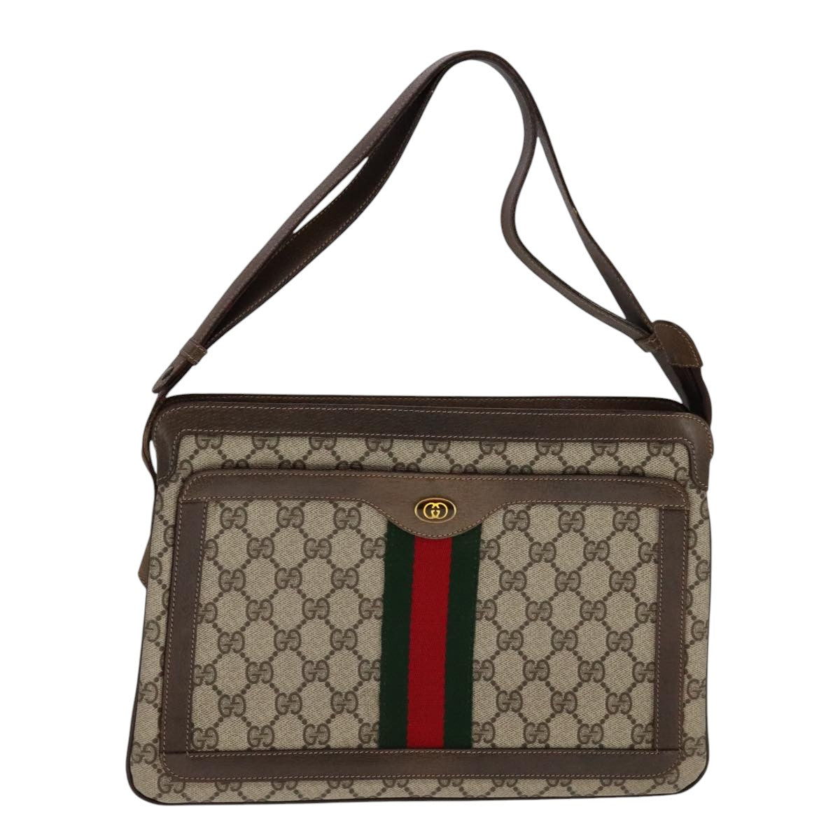 Gucci Ophidia Brown Canvas Shoulder Bag (Pre-Owned)
