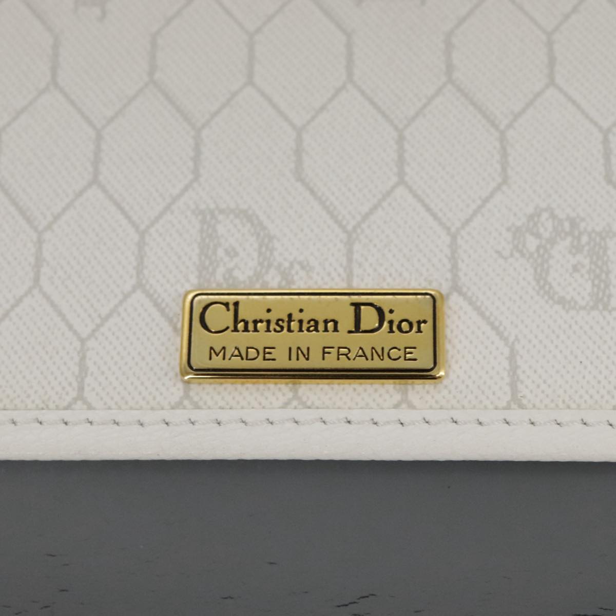 Dior Honeycomb White Canvas Shoulder Bag (Pre-Owned)