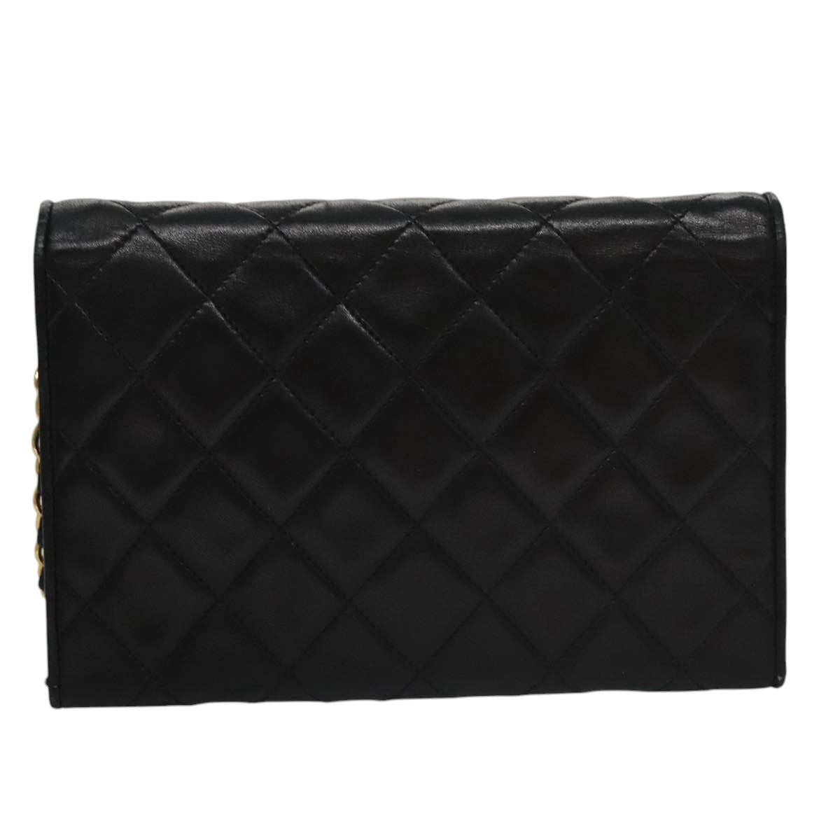 Chanel Full Flap Black Leather Shoulder Bag (Pre-Owned)