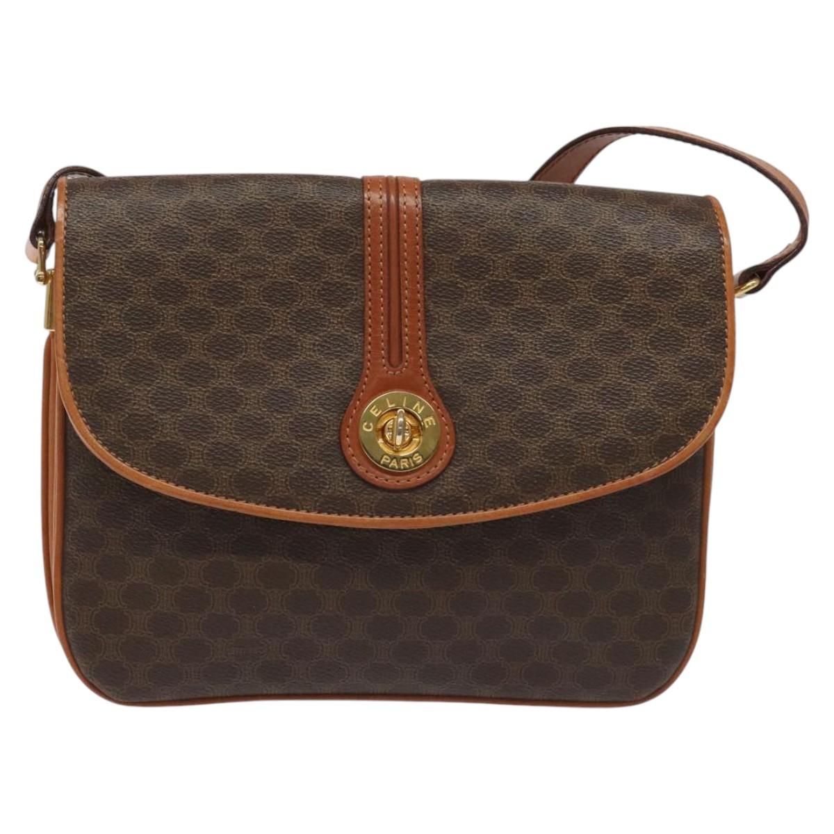 Céline Macadam Brown Canvas Shoulder Bag (Pre-Owned)