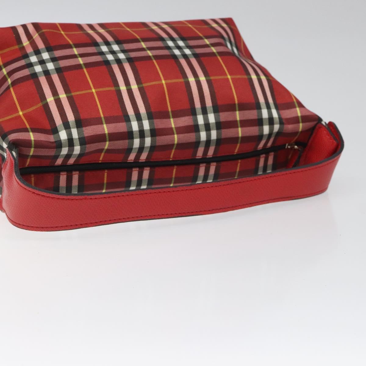 Burberry Nova Check Red Synthetic Handbag (Pre-Owned)
