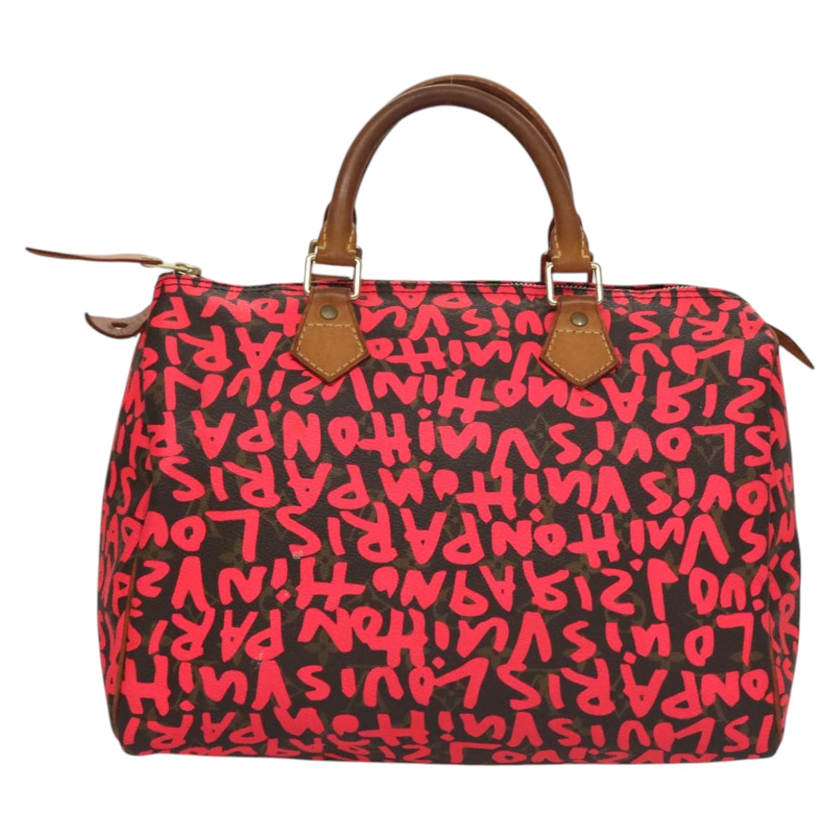 Louis Vuitton Speedy 30 Red Canvas Handbag (Pre-Owned)