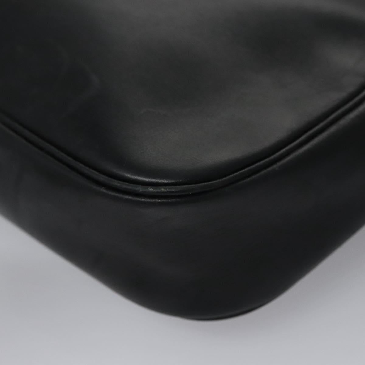 Dior Logo Black Leather Shoulder Bag (Pre-Owned)