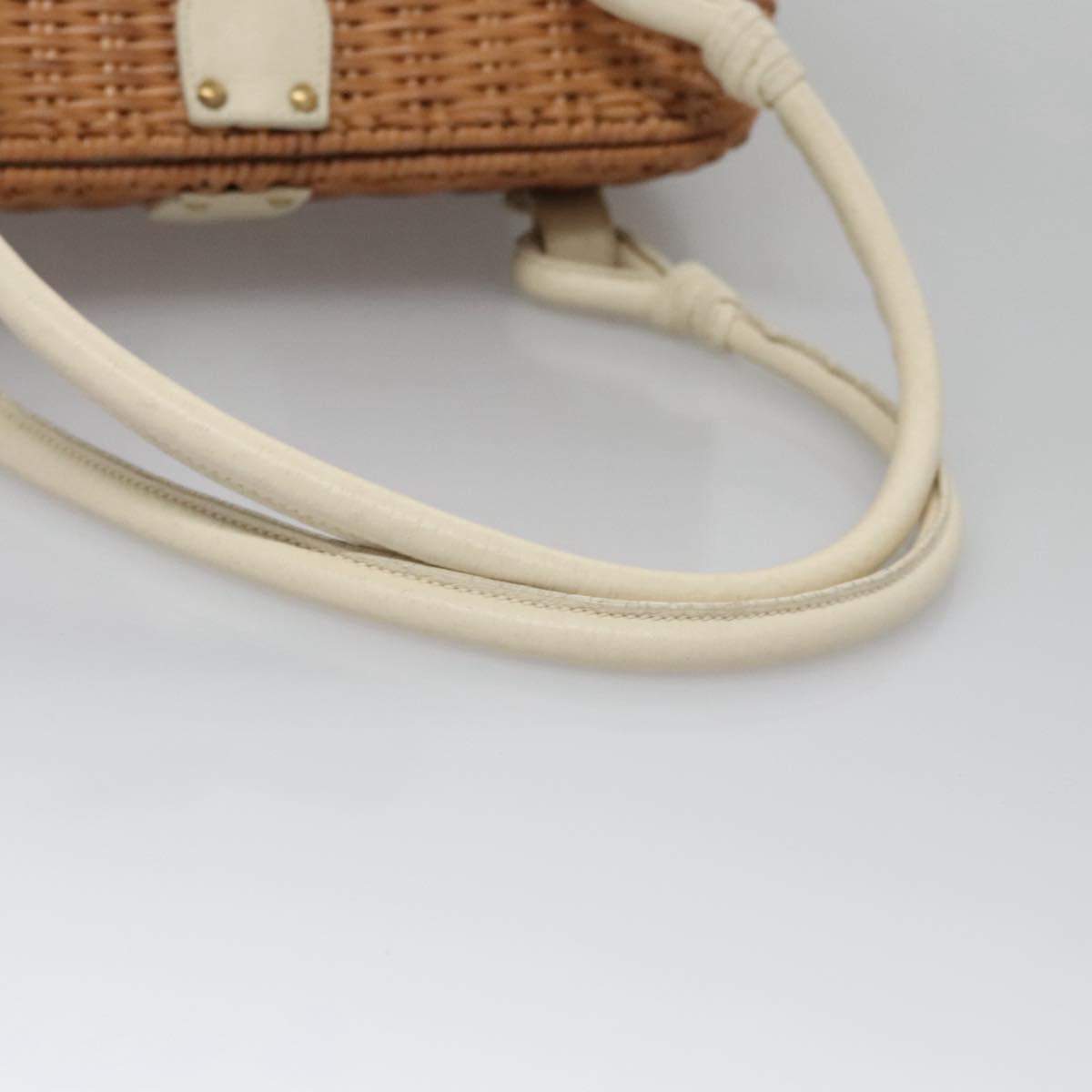 Salvatore Ferragamo Gancini Brown Wicker Handbag (Pre-Owned)