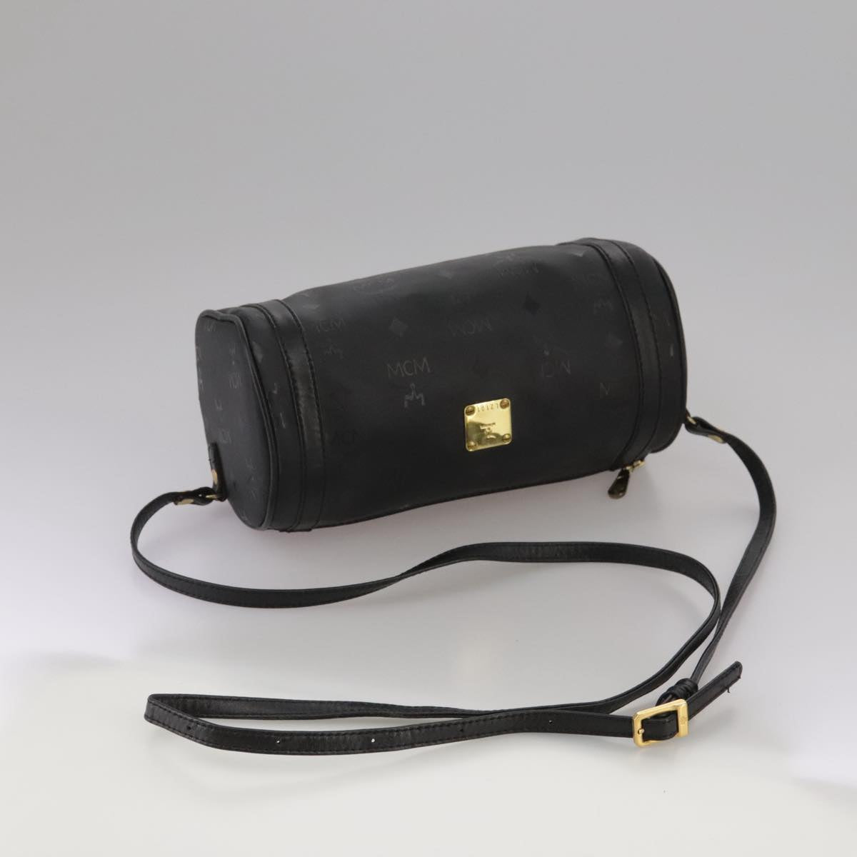 MCM Visetos Black Canvas Shoulder Bag (Pre-Owned)